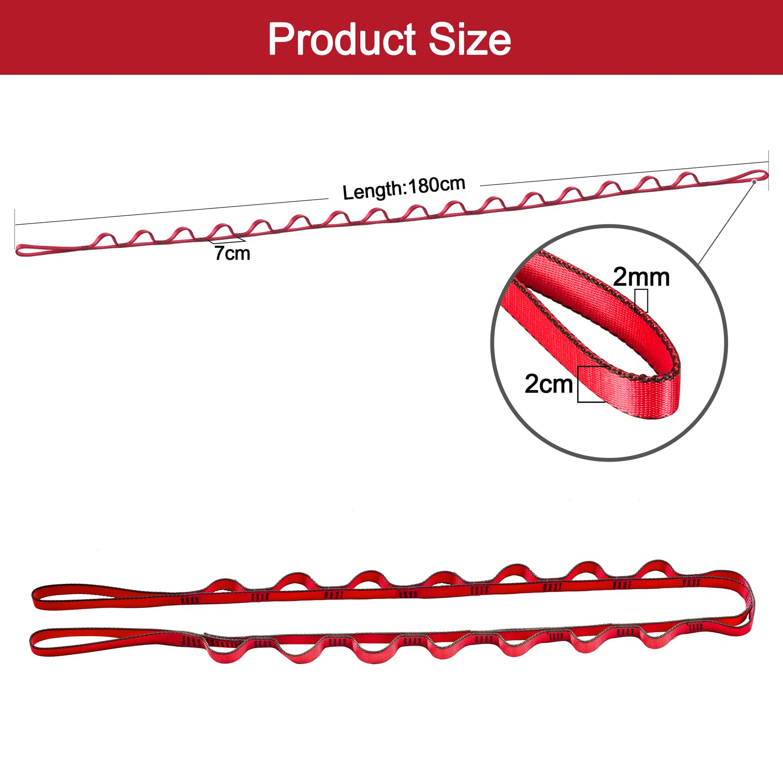 Danskin Yoga Hamaca Extensión Correa, 23KN Fuerte Escalada Sling, 110cm / 180cm Daisy Chains - Ajustable Nylon Yoga Ejercicio Correas para Estiramiento, Pilates, Fitness