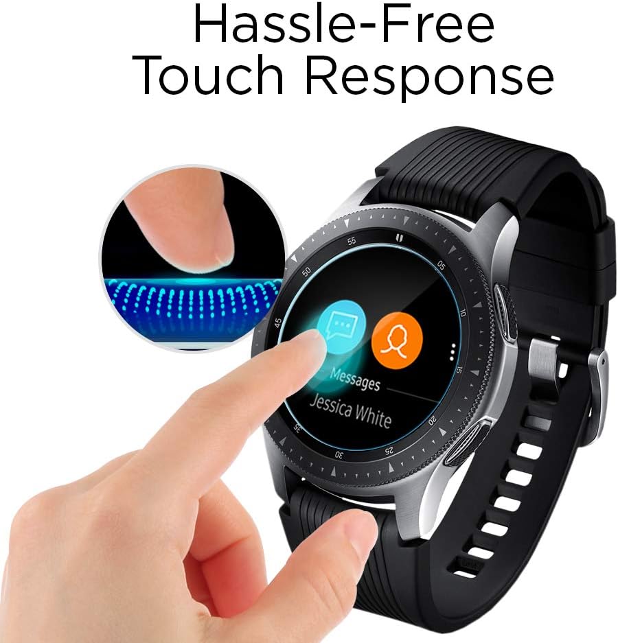 Spigen Tempered Glass Screen Protector [GlasTR Slim] Designed for Galaxy Watch 46mm (2018) / Gear S3 Classic (2016) / Gear S3 Frontier (2016) [9H Hardness/Case-Friendly] - 3 Pack