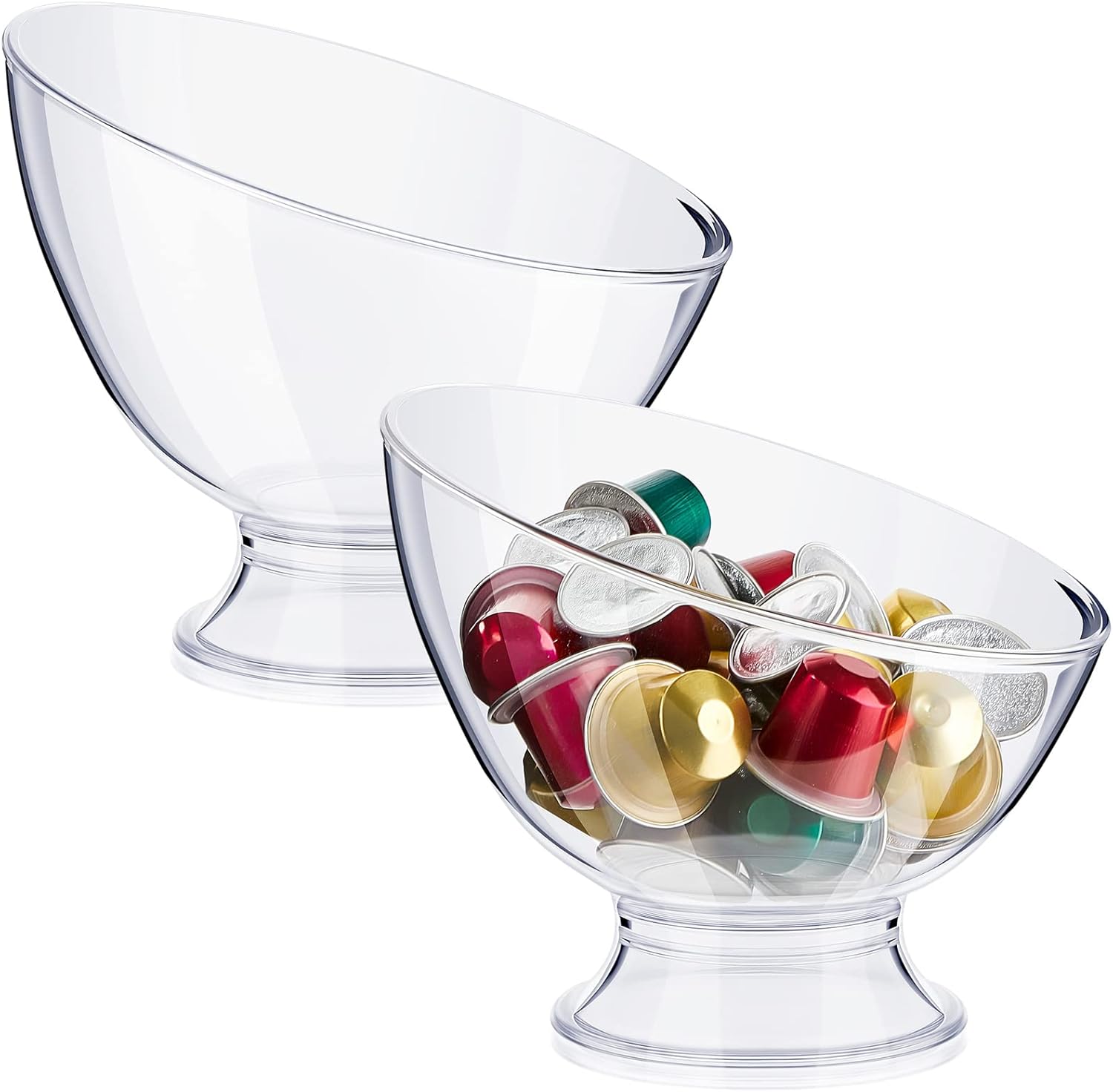 Zubebe 2 Pcs Clear Container Holder Large Coffee Pod Organizer Creamer Holder Salad Bowl Candy Dish Fruit Jar for Counter Office Coffee Bar Kitchen Zubebe 2 Pcs Clear Container Holder Large Coffee Pod Organizer Creamer Holder Salad Bowl Candy Dish Fruit Jar for Counter Office Coffee Bar Kitchen