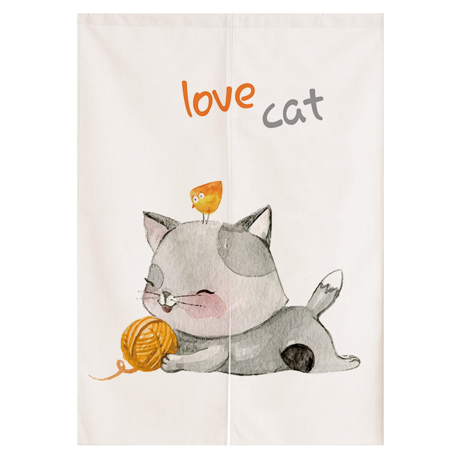 Guest Ruyunlai Japanese Noren Doorway Curtain Half Shading Curtain Home Decoration For Bedroom Bathroom Kitchen Japanese style Doorway Curtain Medium Long gray string cat 75cm x 150cm