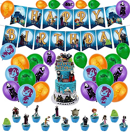 Decoraciones Cumpleaños Hotel Transylvania Cumpleaños Globos Pancarta Feliz Cumpleaños Hotel Transylvania Adorno Pastel Hotel Transylvania para Niños