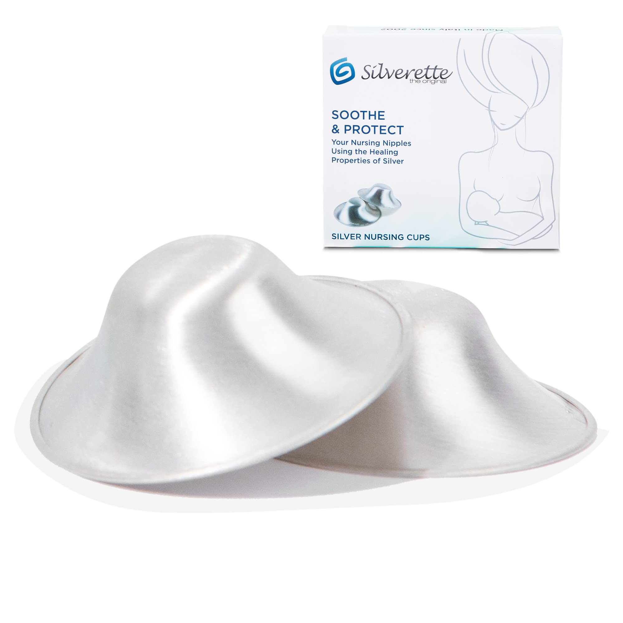SILVERETTE The Original Silver Nursing Cups Soothe and Protect Your
