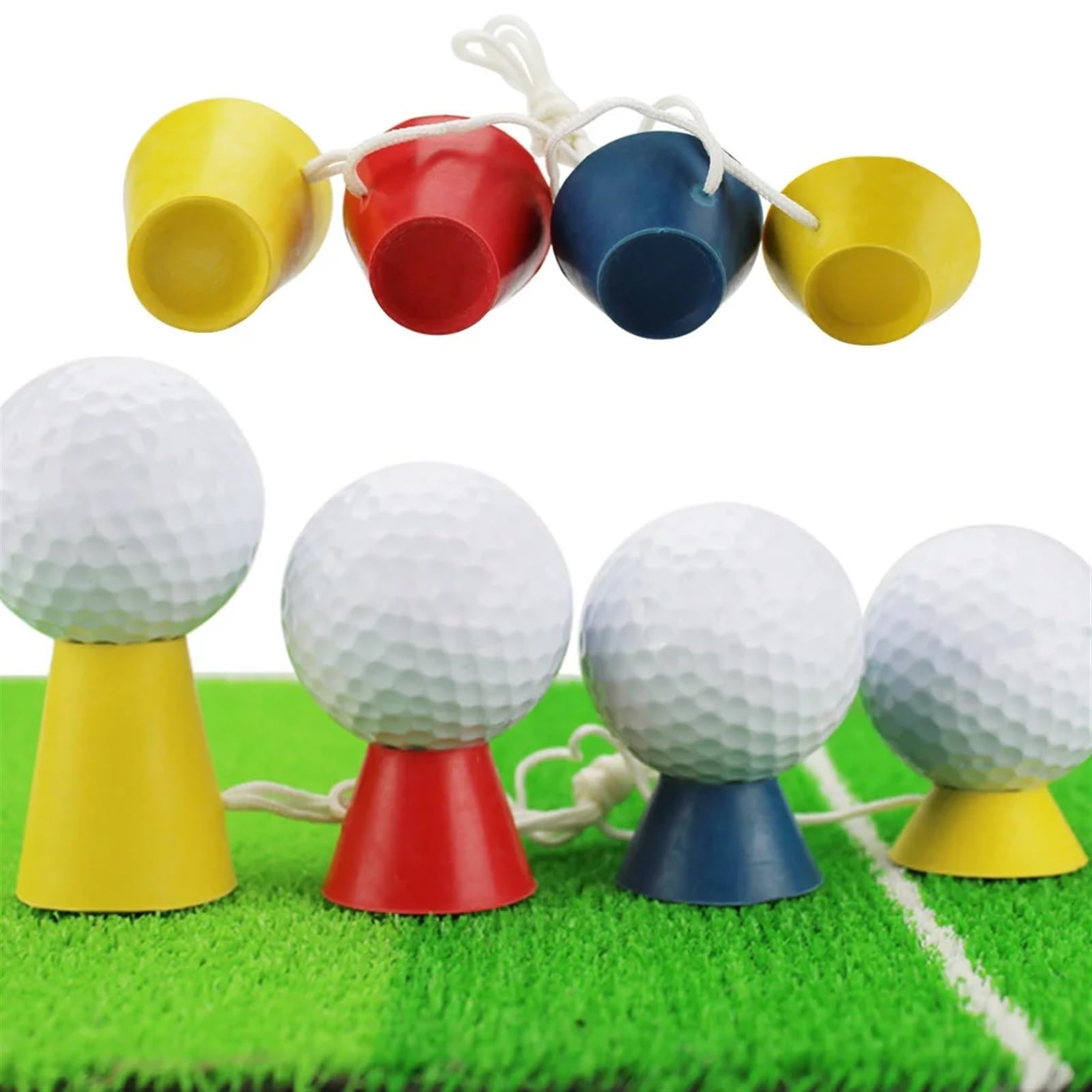 Golf Tee 4-teiliges 4-in-1-Golf-Tees in verschiedenen Höhen, Gummi-Winter-Golf-Tees, Driver, Home Range Ball, Trainings-Praxis, Outdoor-Sport-Golf-Tees FüR Einen Idealen Abschlag
