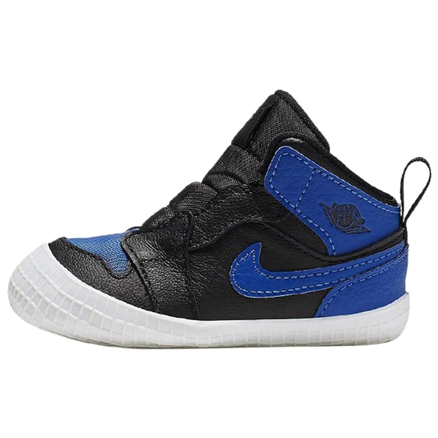 Amazon.com | Nike Jordan 1 Crib Bootie Black/Blue AT3745-007