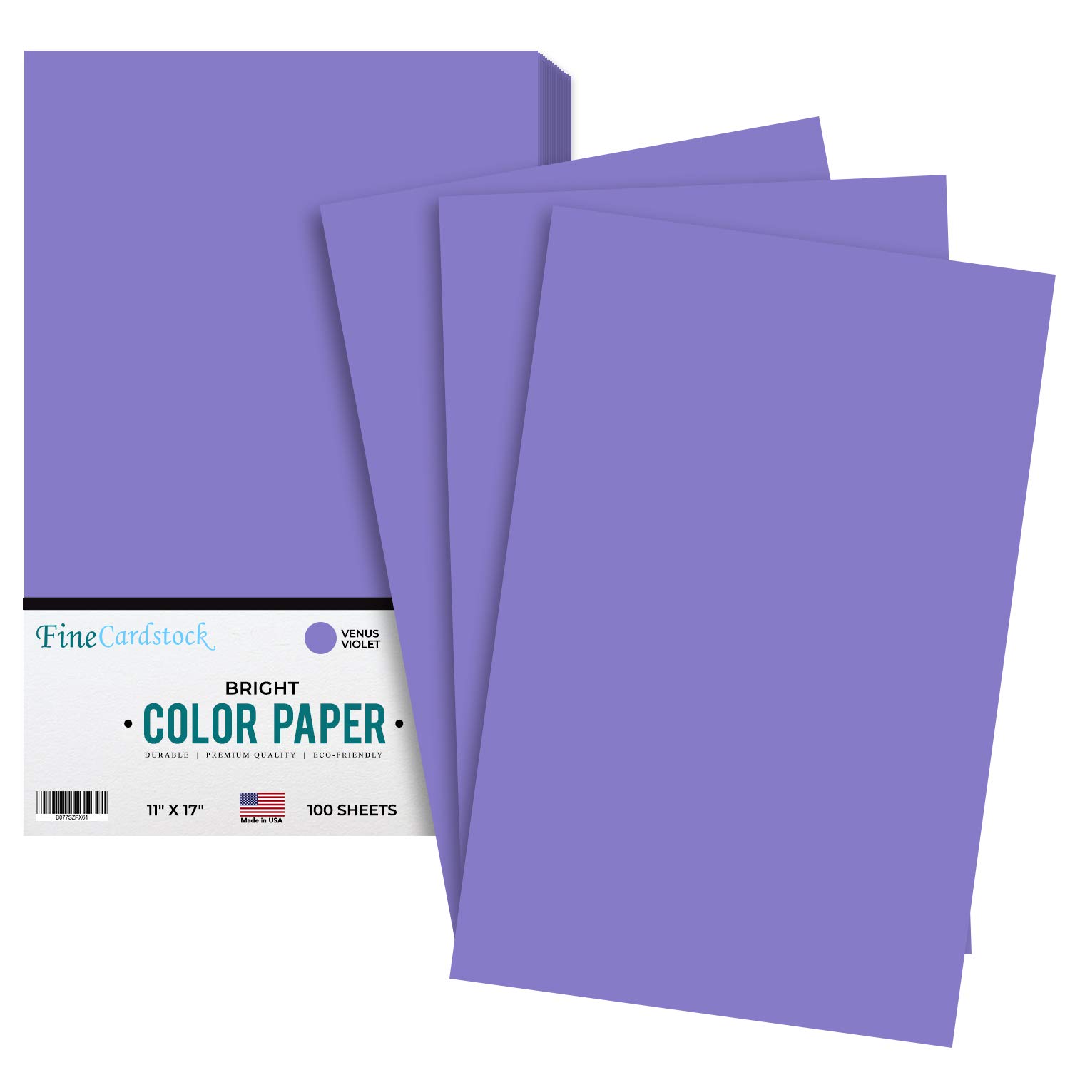 11 x 17" Venus Violet Color Paper Smooth, for School Office & Home Supplies, Holiday crafting, Arts and Crafts | Acid & Lignin Free | Regular 24lb Paper - 100 Sheets Per Pack