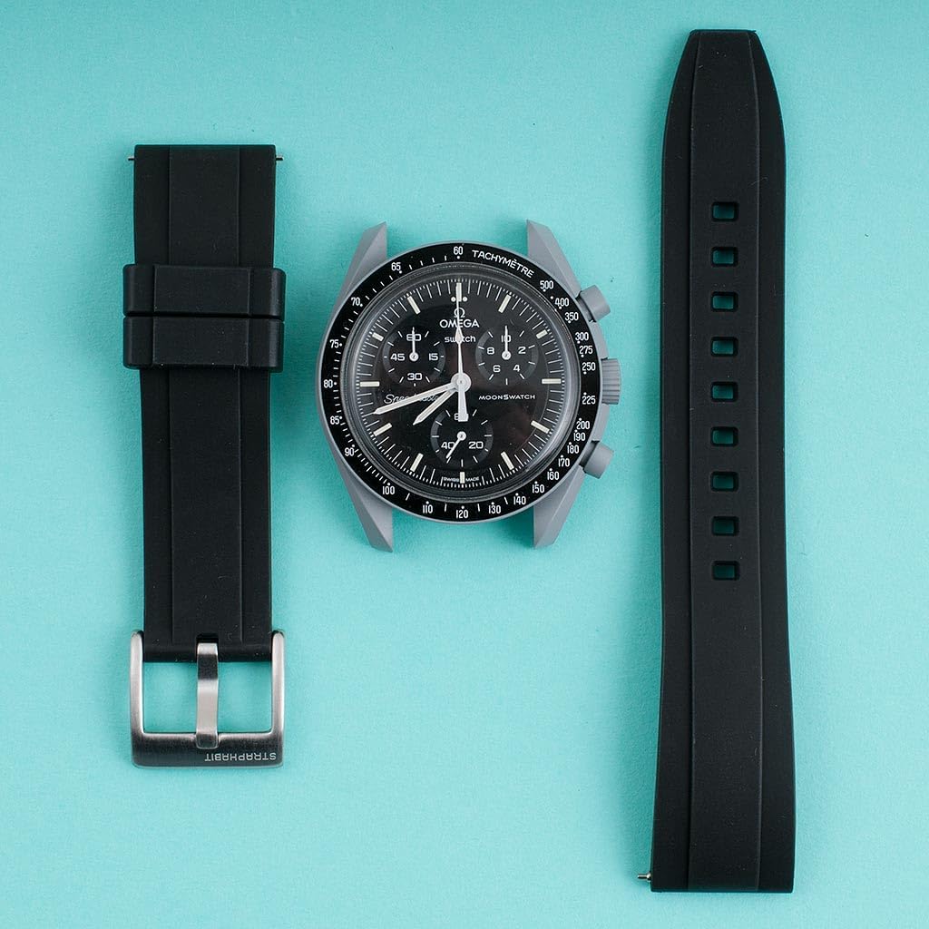 StrapHabit Extra Long Watch Strap for Large Wrists - Quick Release Rubber Band FKM 20mm 22mm - Image 4