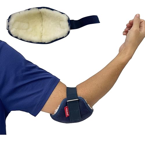 Vogana Protectores de codo de piel de oveja, almohada de mano ajustable para úlceras por presión, úlceras, cirugía, cojín de recuperación para