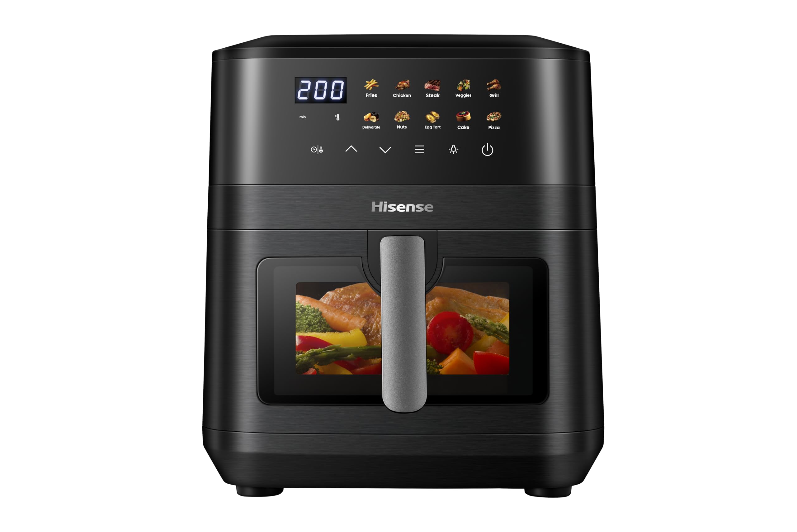 Hisense Dual Air Fryer Digital, H08AFBK1S4, 2100W, 8L Large, Family Use, 8 Preset Menus Multi Cooker,Viewing Window,Rapid Air Circulation, Instant Heat, Adjustable Temp 80-200℃, Ceramic Tray Non-Toxic