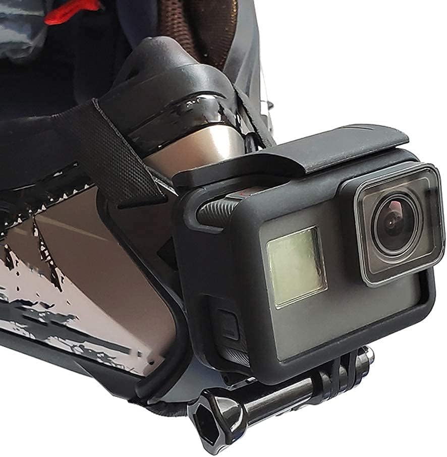 Limited QKOO Motorcycle Helmet Chin Strap Mount for GoPro Hero 10, 9, 8, 7, 6, 5, 4, Session, 3+, 3, 2, 1, Hero (2018), DJI Osmo Action, AKASO, SJCAM, Xiaomi Yi Action Cameras