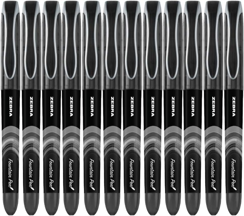 ZEBRA Fuente Disposable Fountain Pen Black Ink Pack