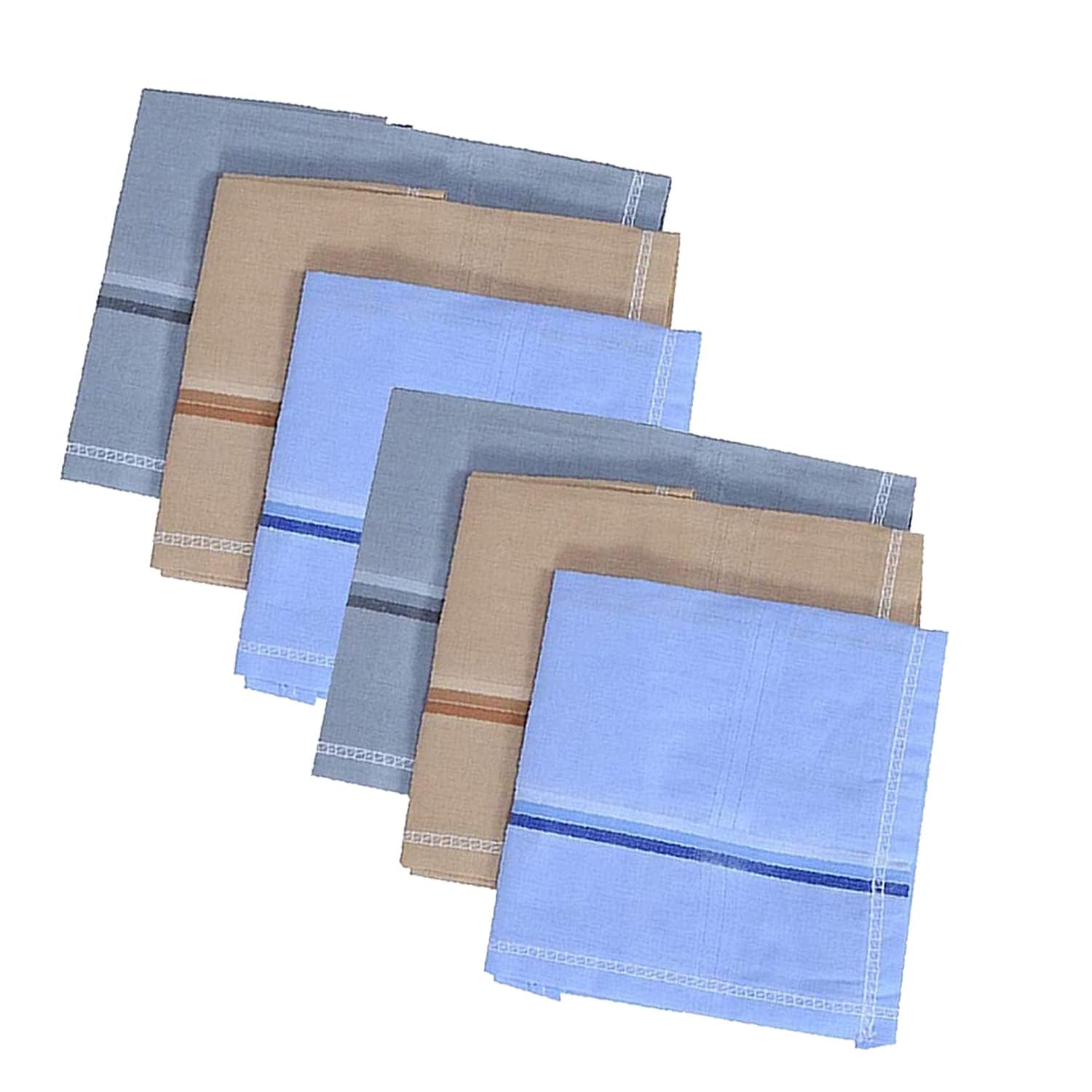 Kuber Industries Premium Safari Cotton Men's Handkerchief|Pocket Hanky For Men|Neat Stiched With Printed Colors " 50x50 CM"|Pack of 6 (Light Multi)-image-11