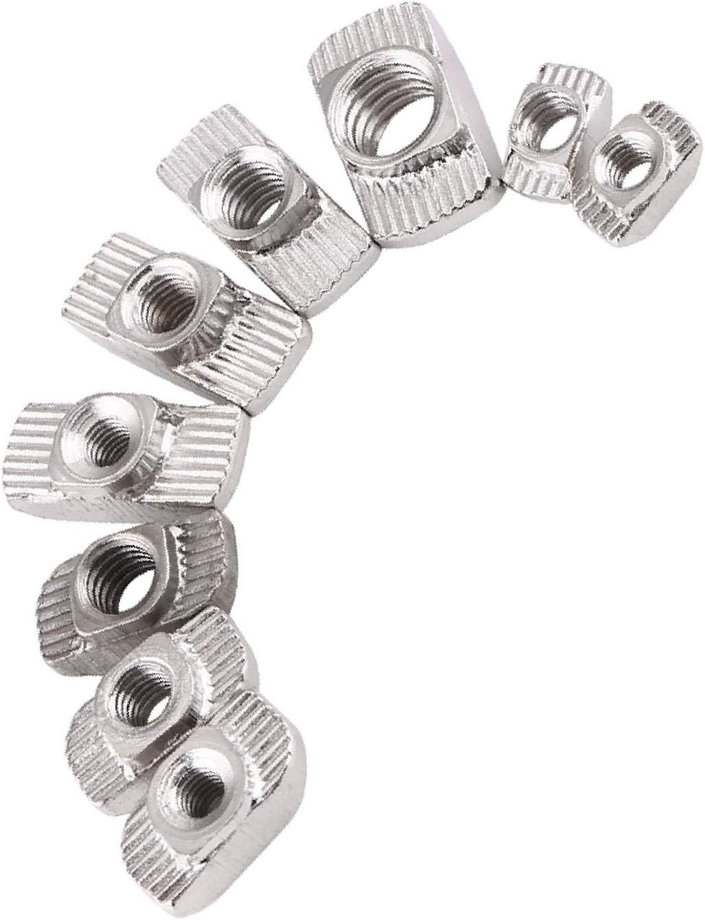 Generic 50pcs Plated Carbon Steel Hammer Head Nut, for Aluminum Profile, with High Hardness and Long Service Life (European Standard Model 20-M5*10 * 6)