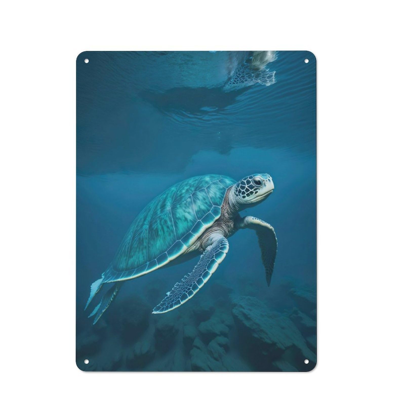 Junmoney Large Sea Turtle Tin Wall Plaque 40X30cm With For Home Bar Wall, For Kitchen And Home Bar Decor, For Home Office And Studio Walls