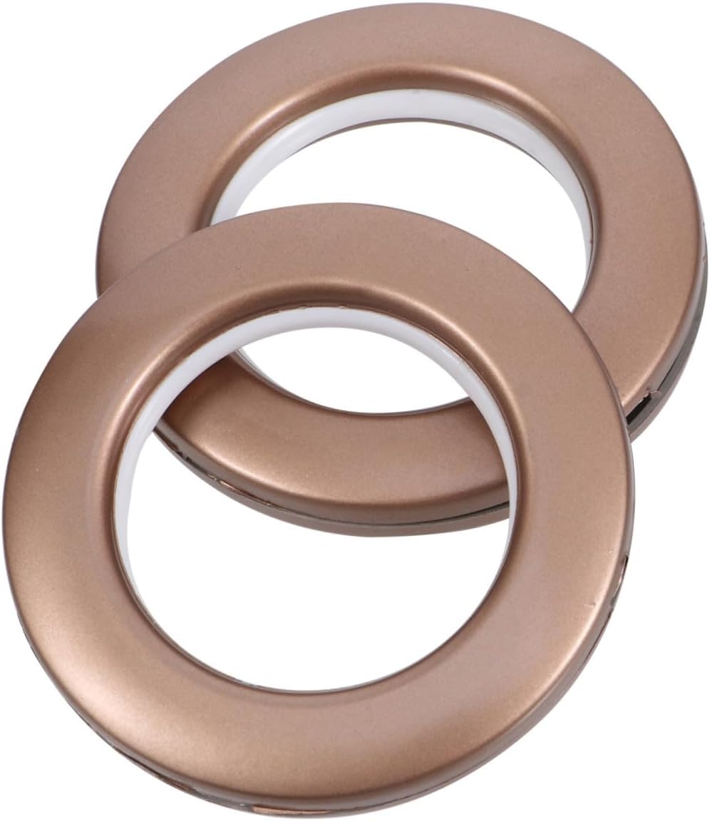 Zerodeko 75 Pcs Coffee Color Curtain Grommets Inner Diameter Rings Reusable Sliding Roman Eyelet Rings Silent Window Curtain Fastener for Drapery Rods