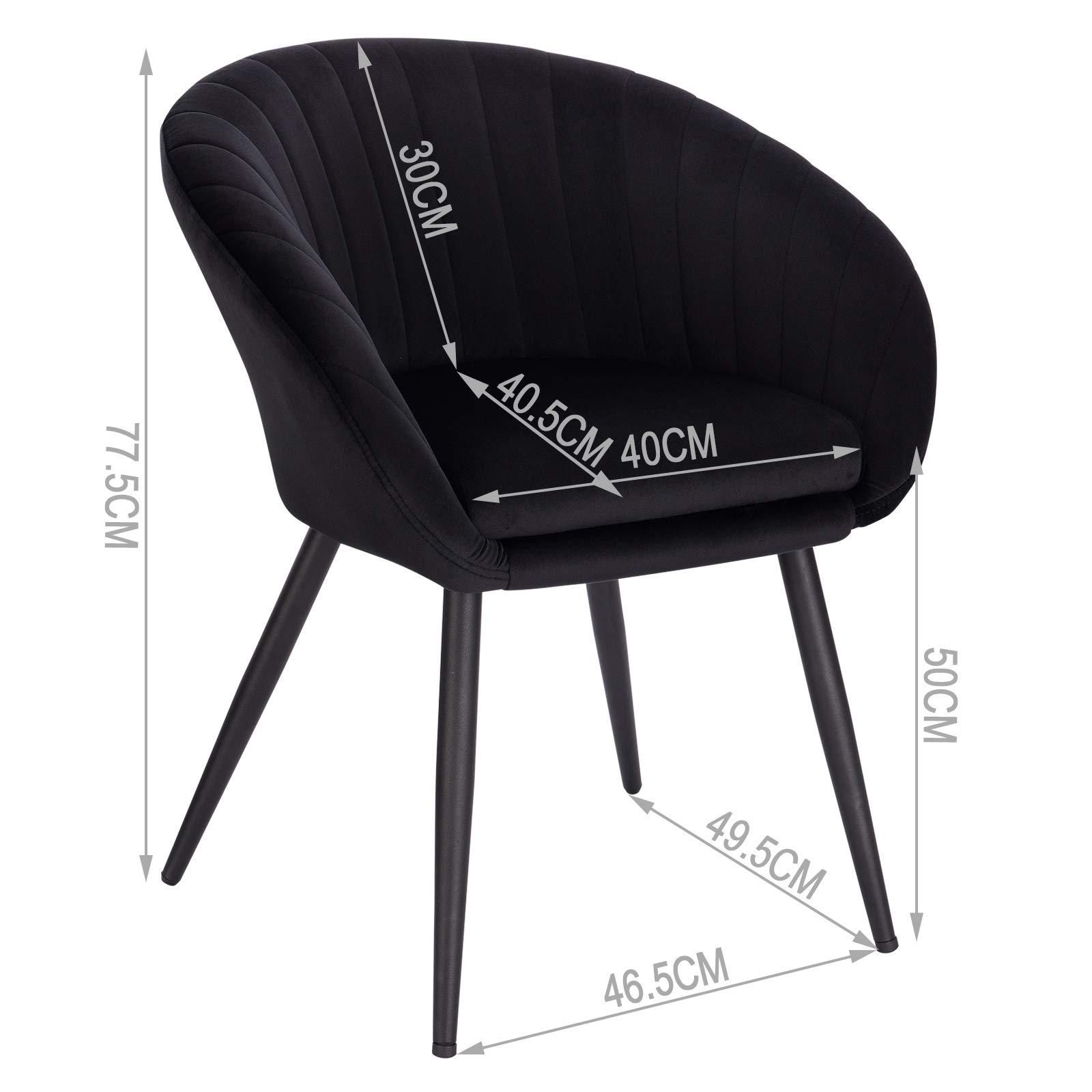 Set 2 Sedie Da Pranzo Con Braccioli WOLTU - Rivestimento In Pelle Con Gambe In Metallo