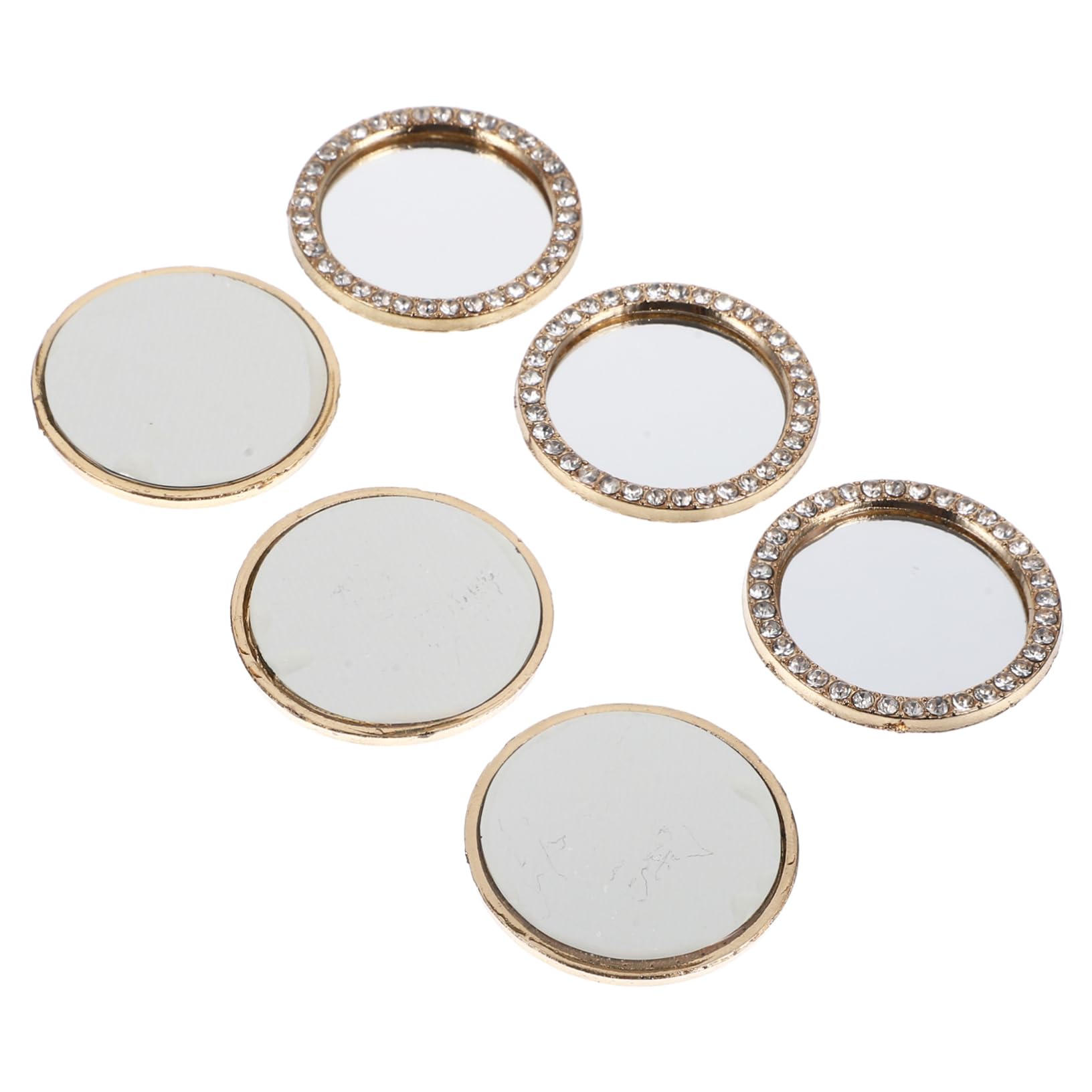 HAKIDZEL 6 Pack Mini Round Phone Camera Mirror Rear Camera Accessory for Streaming Mirror Alloy Design