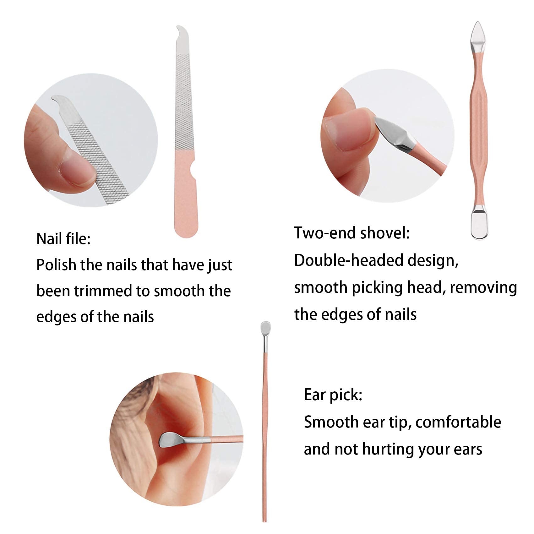 Manicura Pedicura[7 Piezas], Profesionales Manicura Kit, Profesional Cortaúñas, Juego de Manicura de Acero Inoxidable, Tijeras de uñas para Manicura y Pedicura con Caja