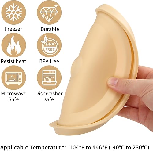Miniatura 3 de Tapas de repuesto para Pyrex 7200-PC de 2 tazas, tapa redonda de almacenamiento de silicona para cuenco de vidrio de ancla, paquete de 4, color beige