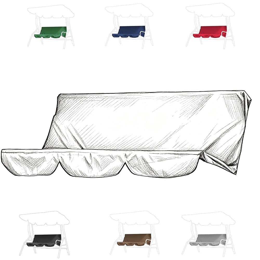 ZYXQQJ Outdoor Replacement Swing Seat Cover 51×18in 59×20in Waterproof Swing Seat Cover, Chair Seat Cover Foldable For Garden Yard Dark(Green,150x50x10cm/59x20x4in)