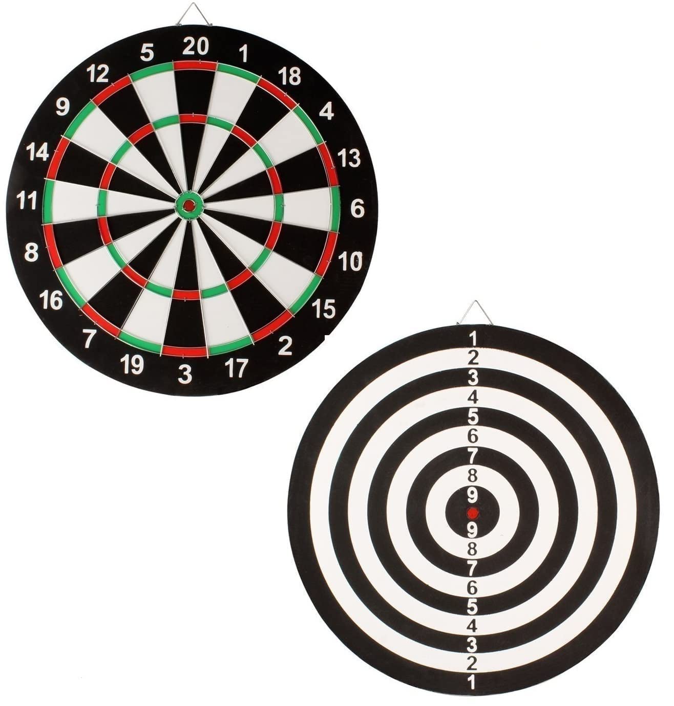 Spanco Black White Paper 18 Inch Dart Board Family Game Set for Kids and Adults