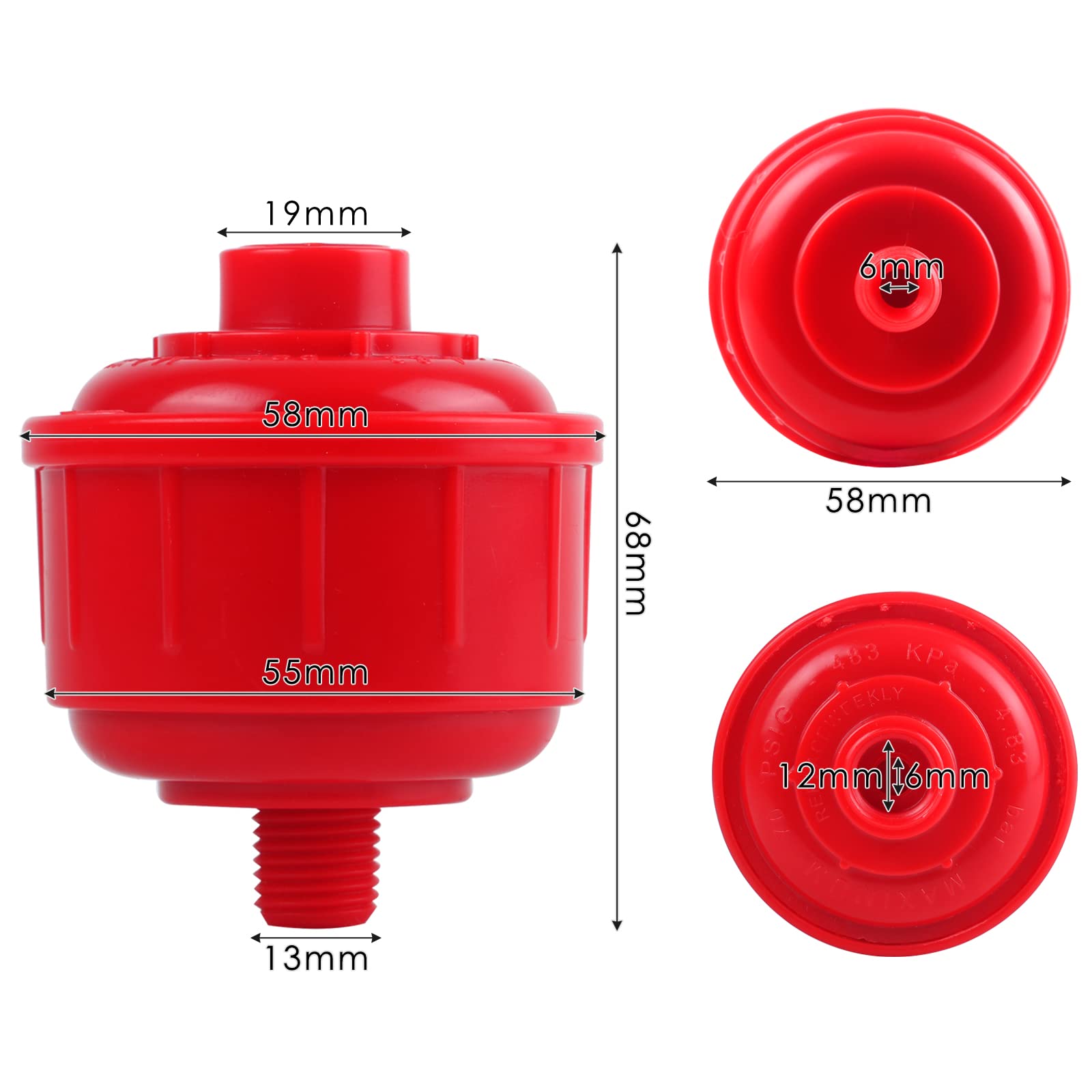 10 filtros de pistola de pulverización desechables filtros de pistola de pintura de 1/4 pulgadas, mini filtros de agua de aire para pistolas de pulverización y herramientas de aire