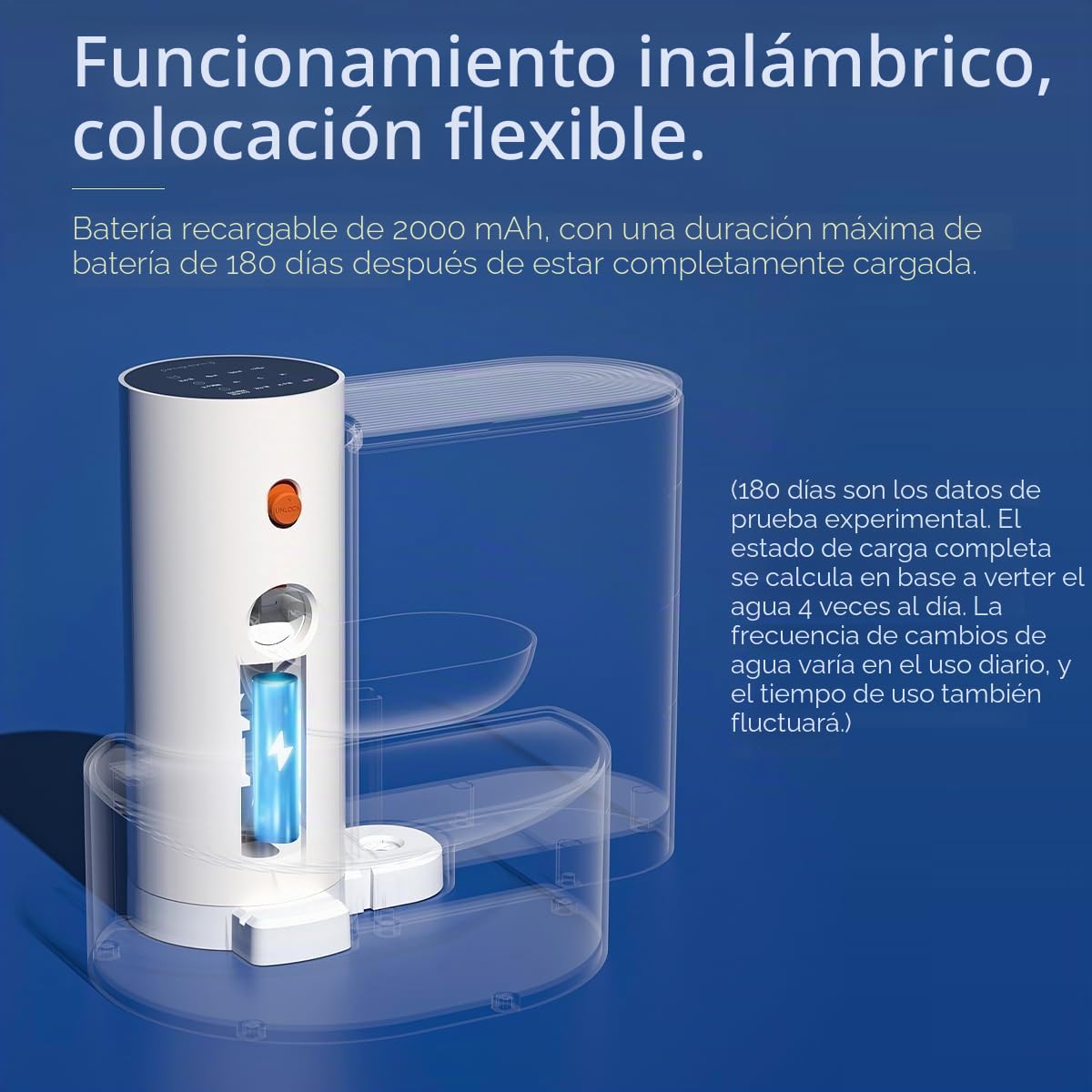 Dispensador automático de agua para mascotas, dispensador de agua de riego inteligente de 3 l, sin filtro, equipado con inclinación de llenado automática, separar las aguas residuales limpias en