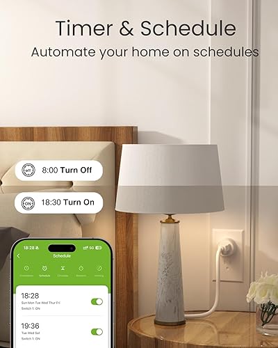 Miniatura 6 de GHome Smart Enchufe inteligente WiFi 5G 15A compatible con Alexa y Google Home, temporizador de salida, temporizador de salida WiFi para el hogar