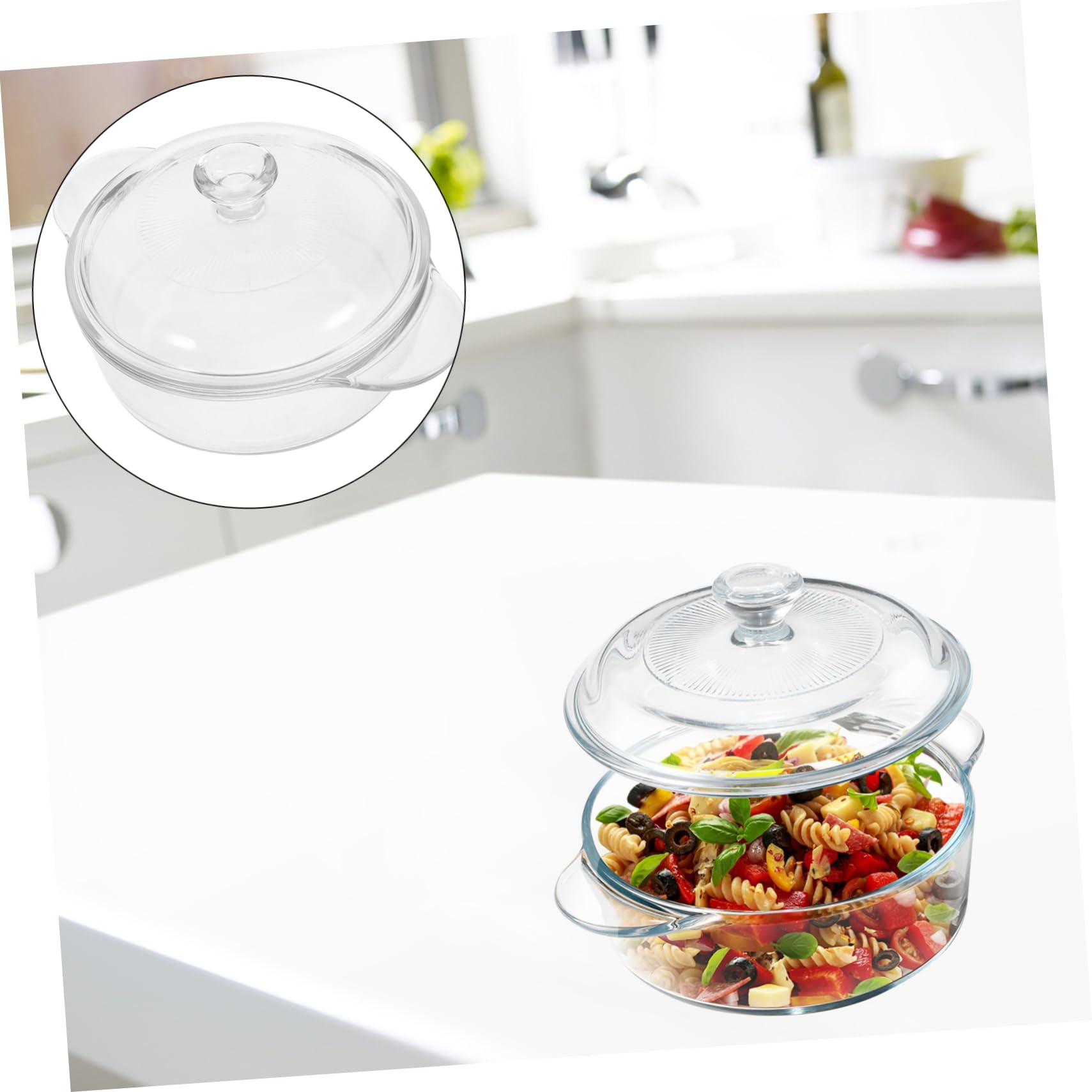 COLLBATH Glassschüssel mit Deckel Ofenfest Salatschüssel aus Glas für Servieren und Aufbewahrung Große Schüssel für Küche und Partys