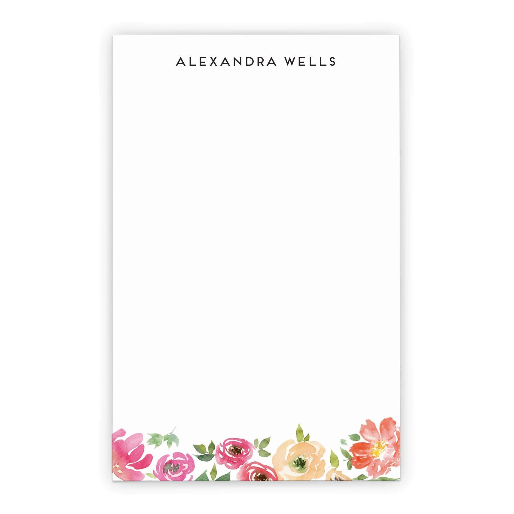 Watercolor Floral Notepad Set, Floral Stationary Paper and Envelopes Set, Personalized Notepads for Women, Floral Stationery Set for Women, Custom