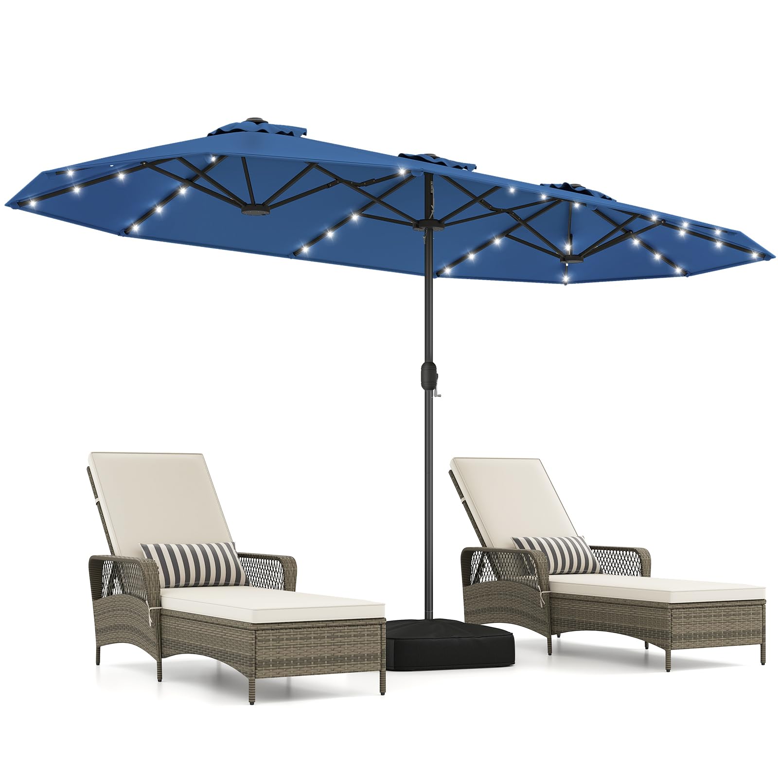 Tangkula 13FT Double-Sided Solar Patio Umbrella