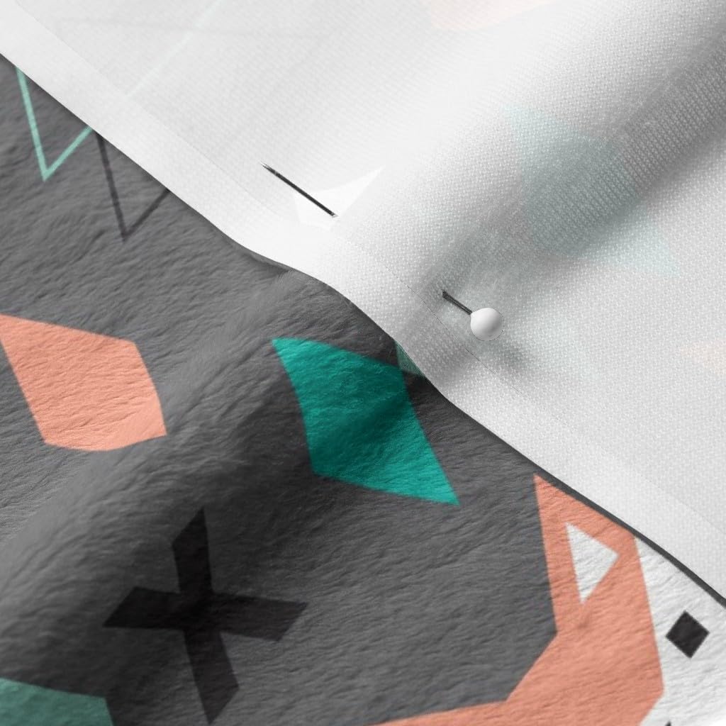 Spoonflower Fabric - Geometric, Fox, Pine Tree, Illustration, Woodland, Nursery, Triangle, Printed on Minky Fabric by The Yard - Sewing Baby Blankets Quilt Backing Plush