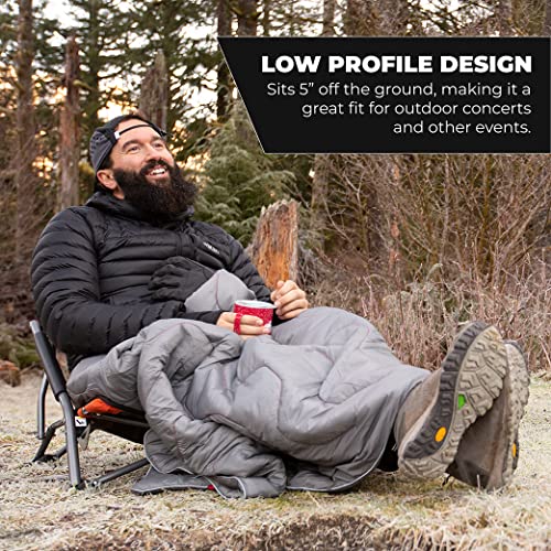 Cascade Mountain Tech Camping Chair - Low Profile Polyester Folding Chair for Camping, Beach, Picnic, Barbeques, Sporting Event with Carry Bag and Cushion Availability, Orange by Cascade Mountain Tech - Image 3