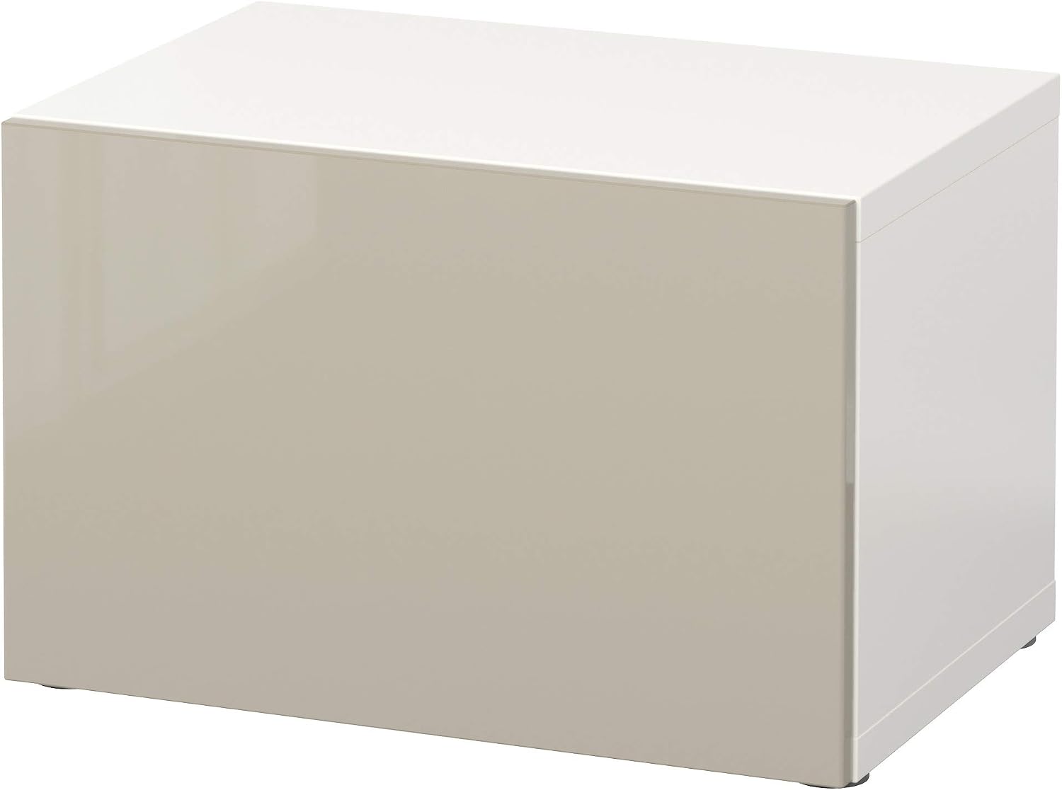 ProTuning BESTÅ Shelf unit with door, white/Selsviken high-gloss/beige, 60x42x38 cm