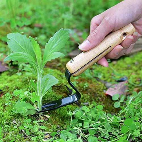 Zelarman Hand Weeder Tool For Gardening-Manual Root Lifter Weed Puller Garden Weeding Tools With Wood Handle For Garden Lawn Farmland Transplant #TOP6