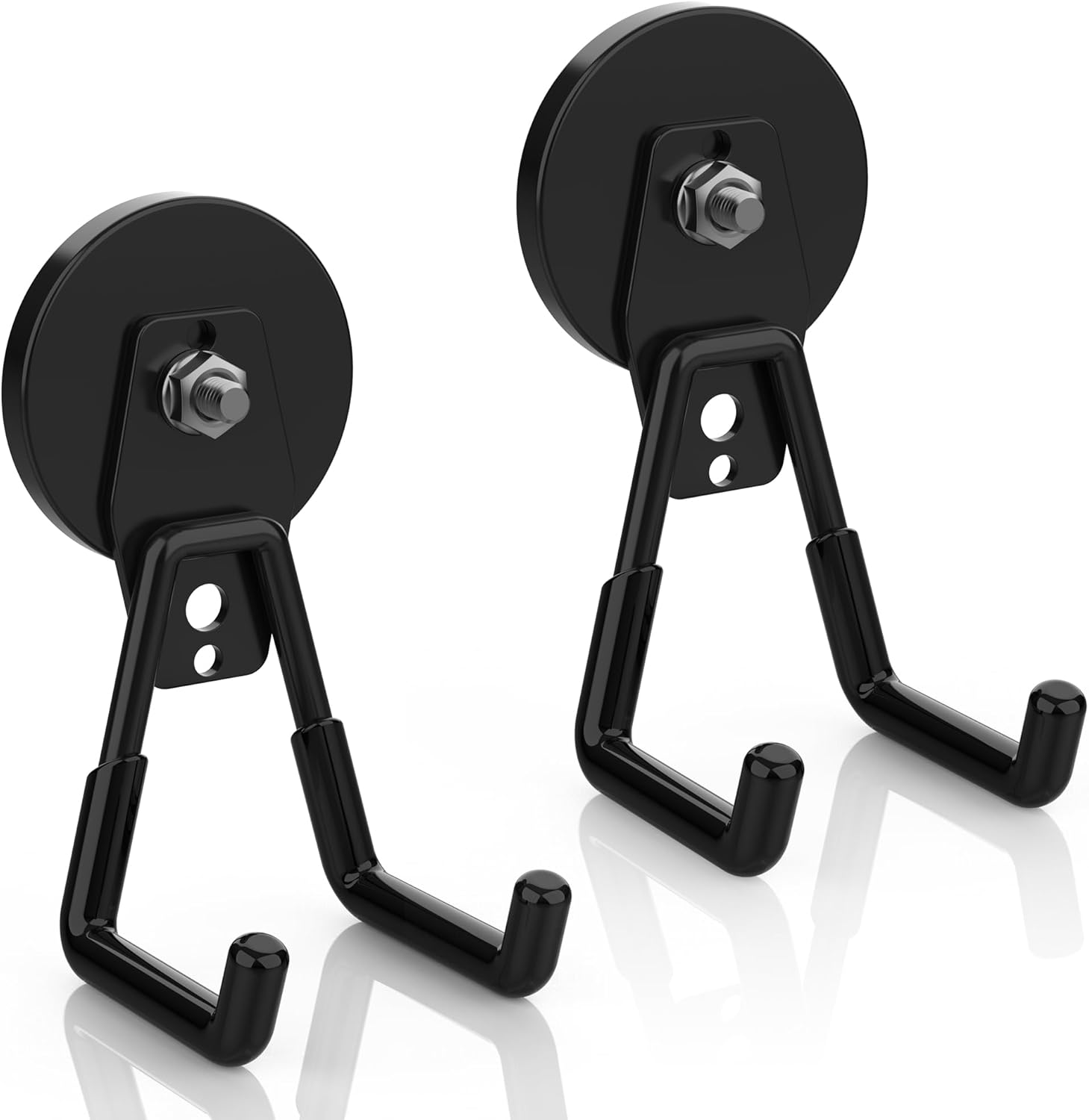 Strong Magnetic Hooks Heavy Duty Large Magnet Hooks Heavy Duty Storage Utility Magnetic Hooks Tool Holder for Metal Cabinet, Chest, Tool Box Or Pegboard (2pack Black)