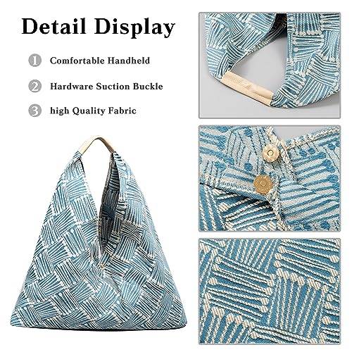 Image of CORIOS Canvas Handbag for Women - Ethnic Style Tote Top Handle Summer Beach Large Shoulder Bag