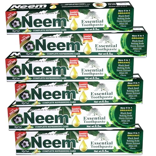 NEEM ESSENTIAL TOOTHPASTE NEW 5 in 1 Formula 6 Pack