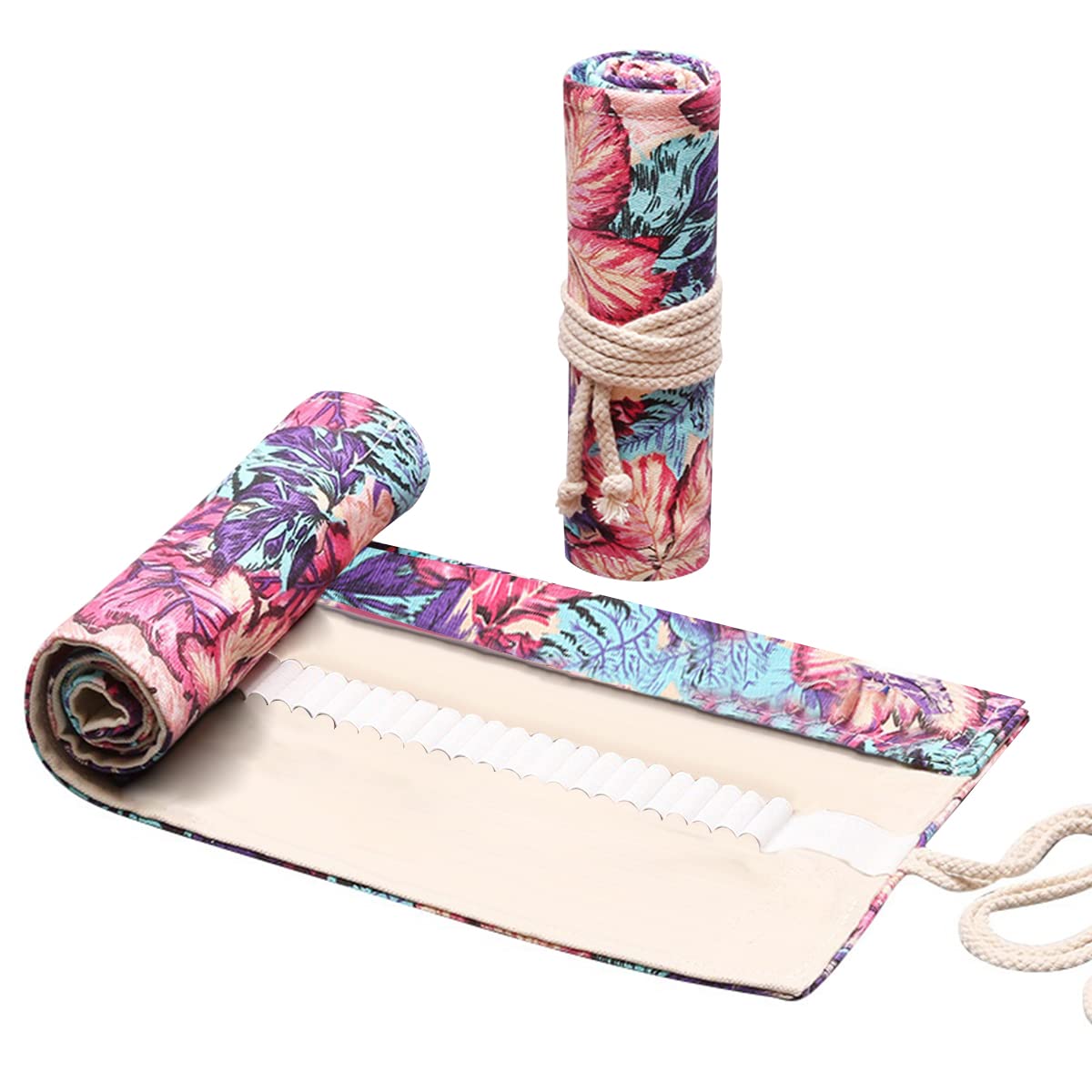 HASTHIP® Canvas Pencil Wrap Case, Roll Up Pencil Pouch, Pencil Roll Wrap, Pencil Holder with 48 Slots, Aesthetics Maple Leaves Prints Roll Up Pencil Pouch Gift for Students Sketching Drawing Storage (B0B4ZHWMF7) Amazon Price History, Amazon Price Tracker