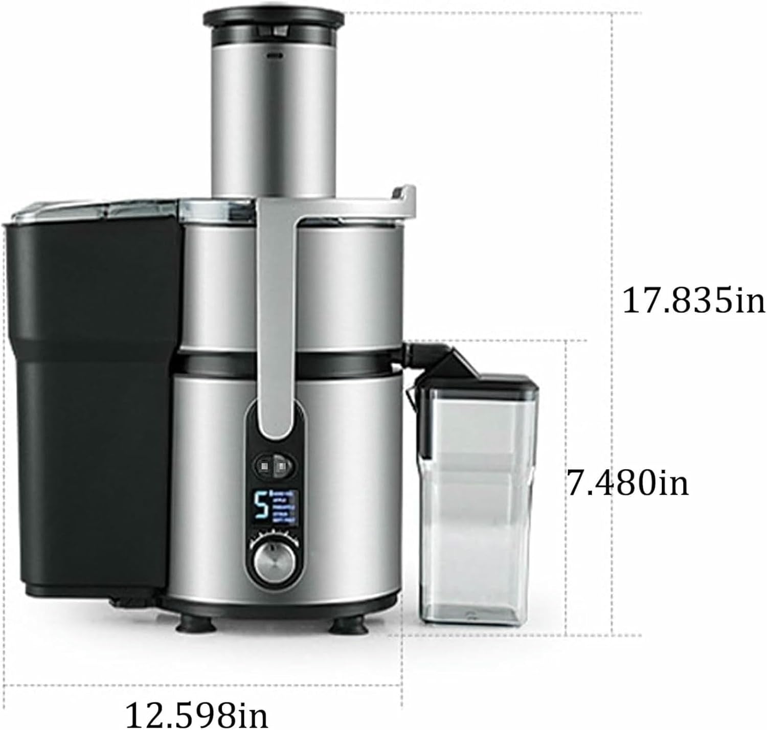 Stainless Steel Centrifugal Juicer Extractor, with 5-Speed Adjustment, Juice Residue Separation for Beverage Shops and Kitchens-