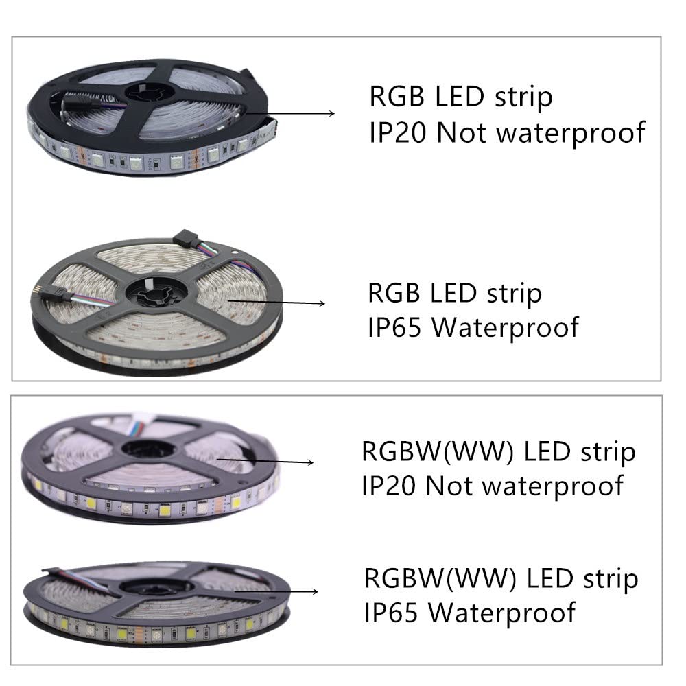 LED Accesorios decorativos 5m 10m 15m 20m DC12V 5050 RGB LED Tira impermeable RGBW RGBWW LED Tiras de luz 60led Agregar controlador Amplificador de potencia calificado 4 Exterior / interior