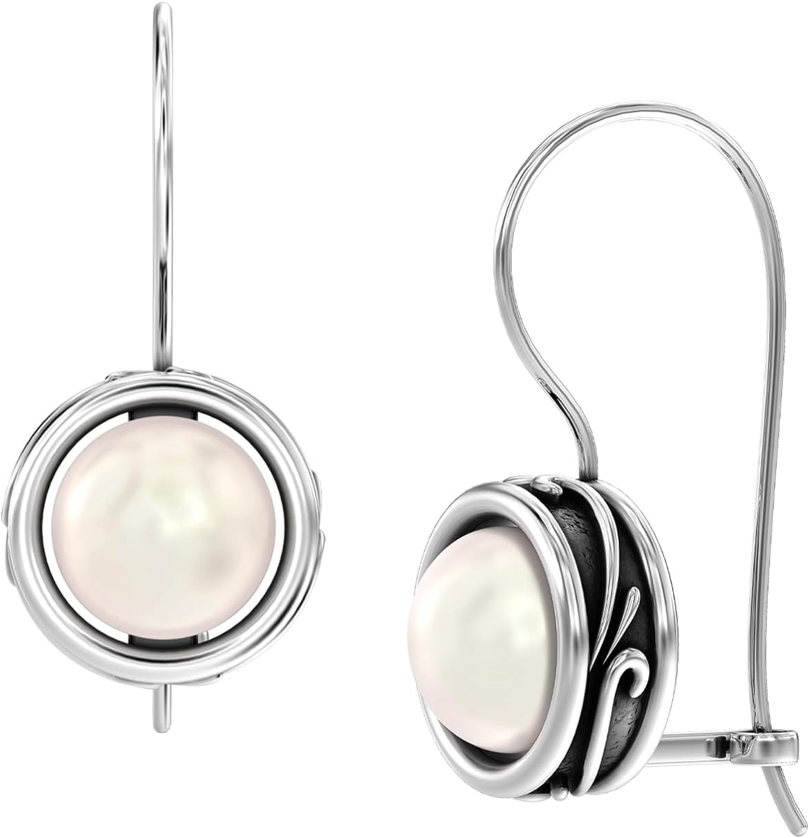 LeCalla 925 Sterling Silver Hammered Earrings for Women | Classic Handmade Textured Hammered Drop Dangle Earring Jewelry Gifts for Birthday Wedding Christmas