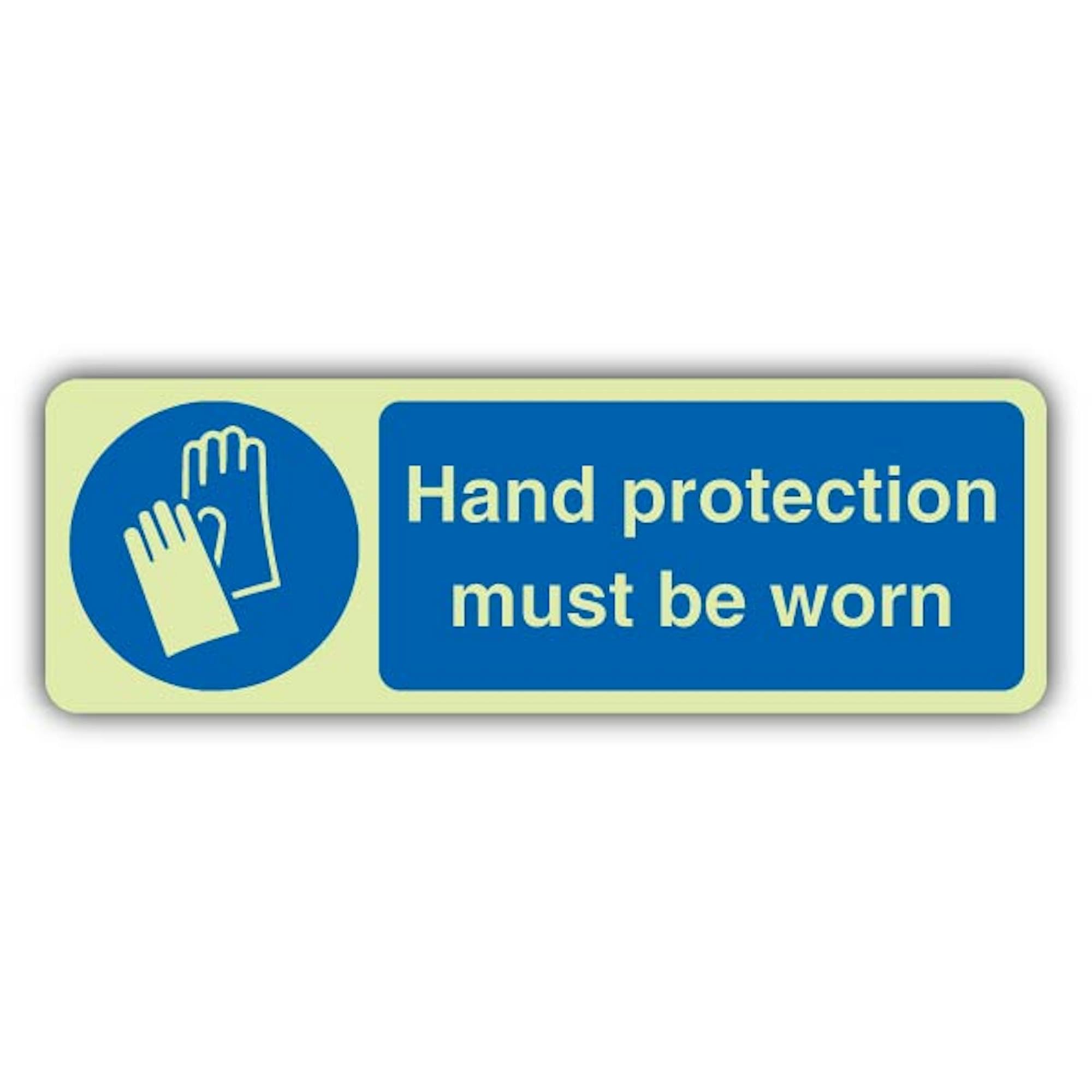 V Safety Hand Protection Must Be Worn Panneau 600 x 200 mm