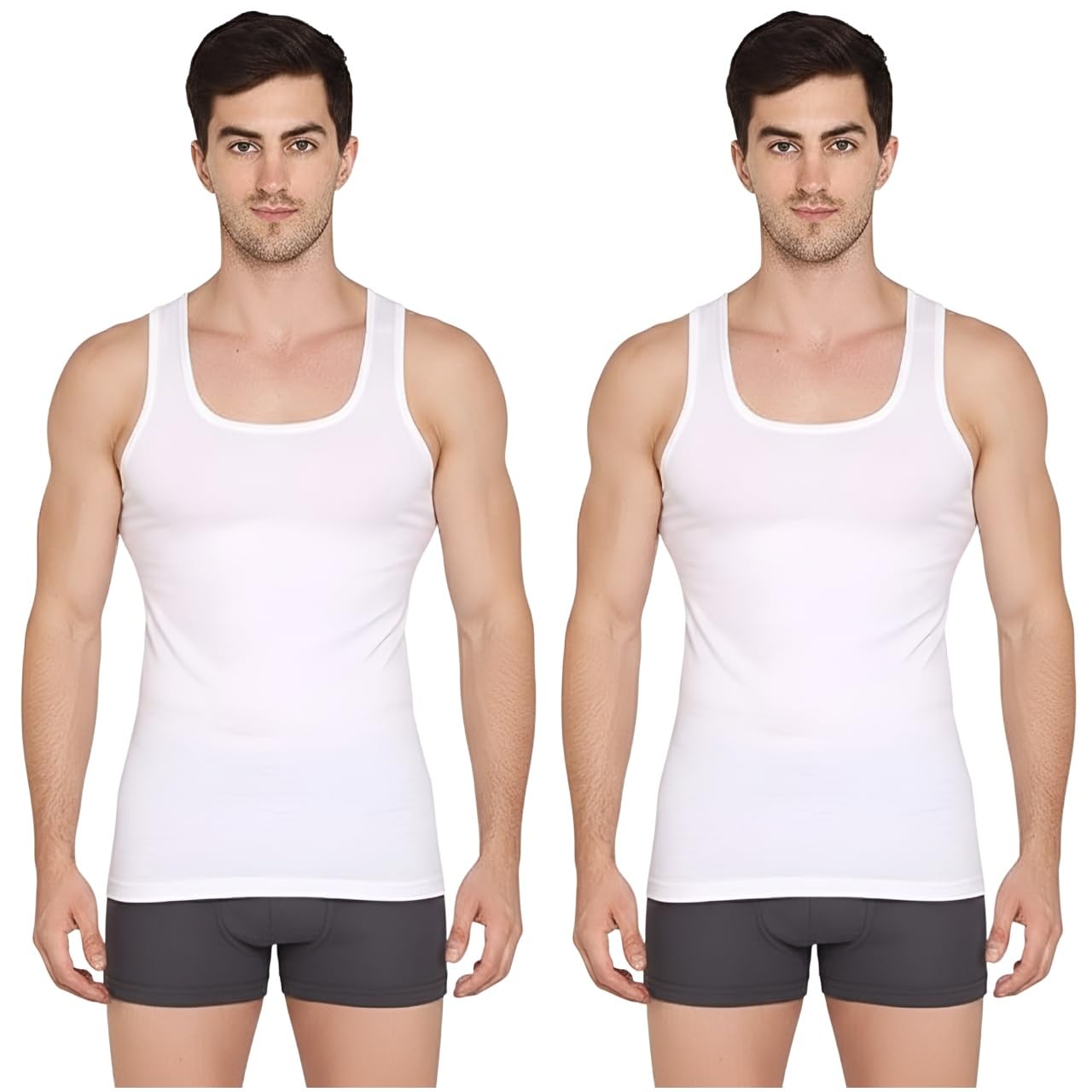 BLB Men’s Sleeveless Vest 100% Cotton, White, Ultra-Soft Breathable Innerwear, Anti Bacterial Slim Fit Baniyan, Sweat Absorbing Gym Undershirt for Daily Comfort & Active Lifestyle Tank Top-image-27
