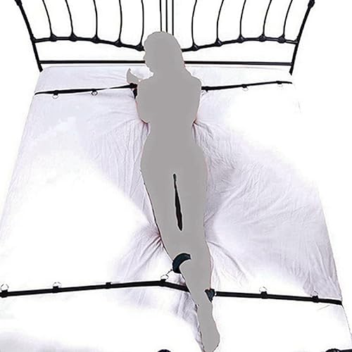 Kit de cama para parejas, correas de cama para adultos, colchón, lazos sexuales para tobillos y muñecas, cuerdas de sujeción de cama King y cordones