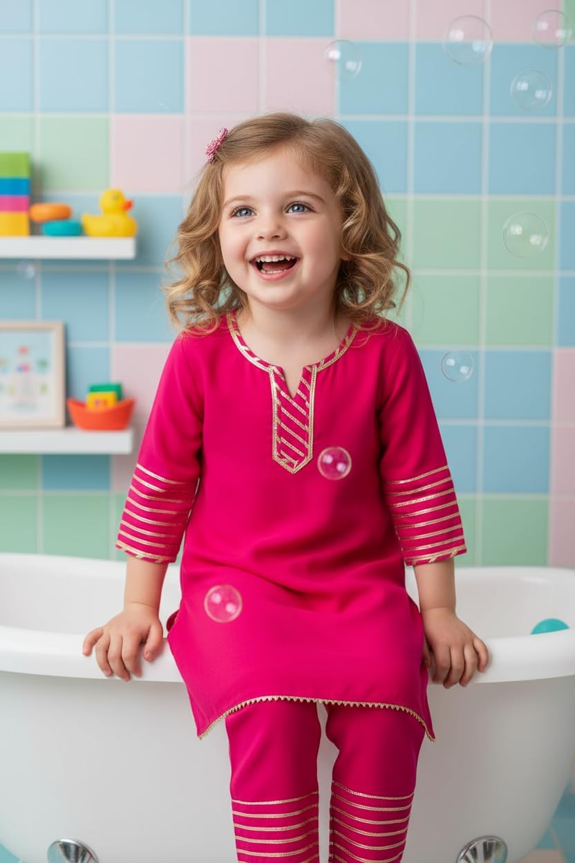 Chandrakala Kids kurti pant set for Girls (KG107-P)
