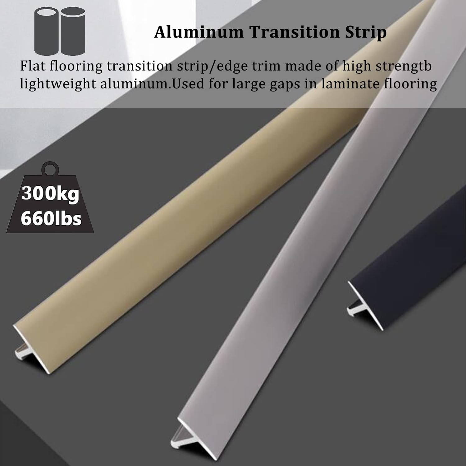 Floor Transition Strip Floor Divider Strip, Thresholds Metal Floor Transition Strip Wood to Tile, T Molding Floor Strip Reducer Wide 28mm, Doorway Edge Trim for Ceramic Floor, Waterproof, Easy to Inst