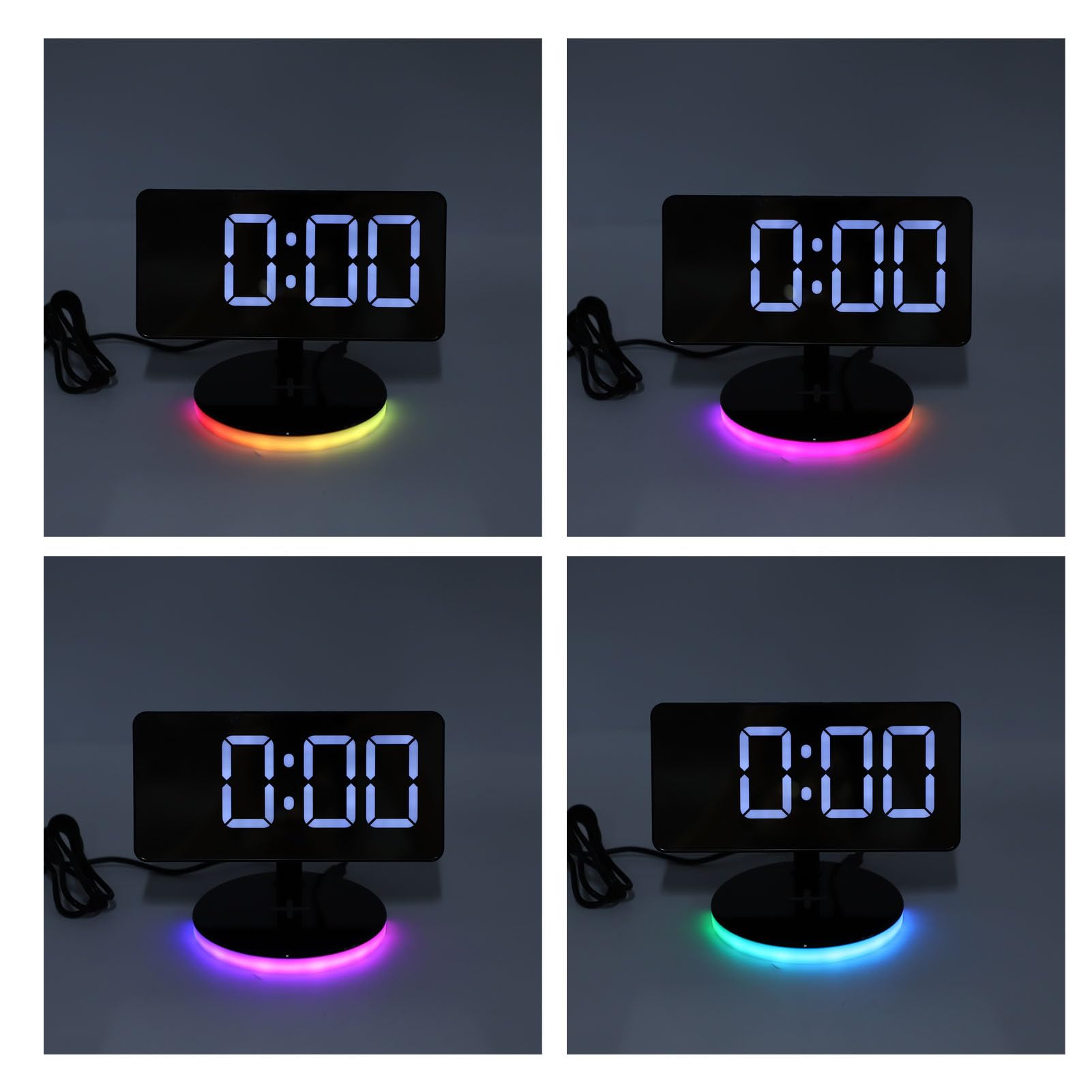 Focket Reloj Despertador Digital para Dormitorio, Pantalla LED de 7,3