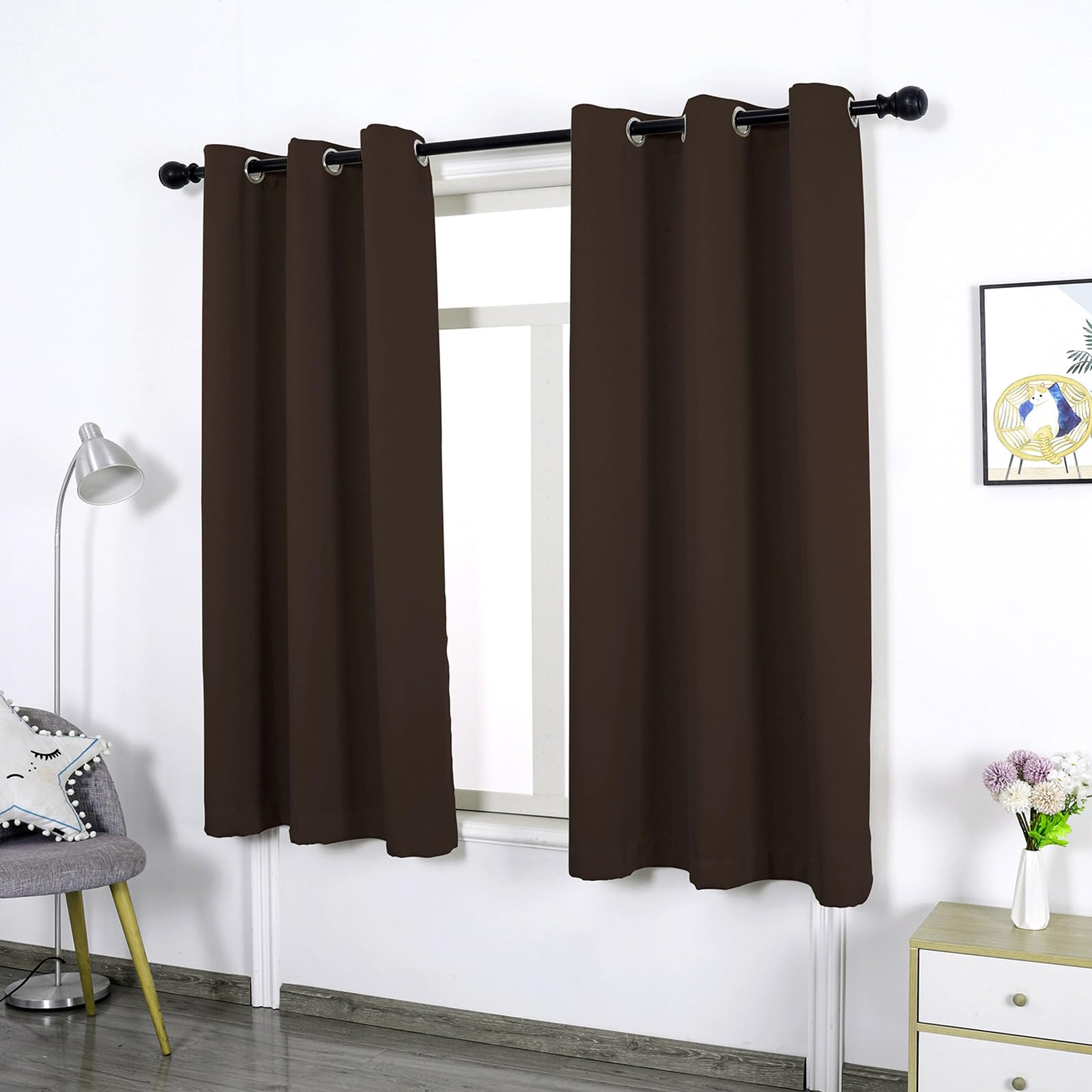 Amazon｜カーテン 完全遮光 2枚セット 85 x 145 cm 既成 透けない 遮光