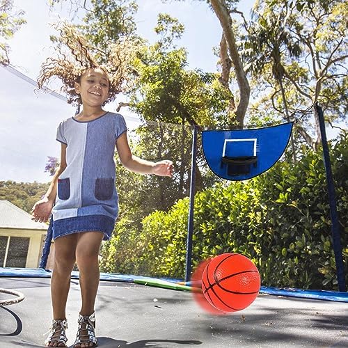 Basketball Hoop with Breakaway Rim for Dunking, Waterproof Basketball Hoop for Trampoline with 3 Mini Balls and Pump, Basketball Attachment for Kids Teens Indoor Outdoor 7 61BvvPIQYWL. AC