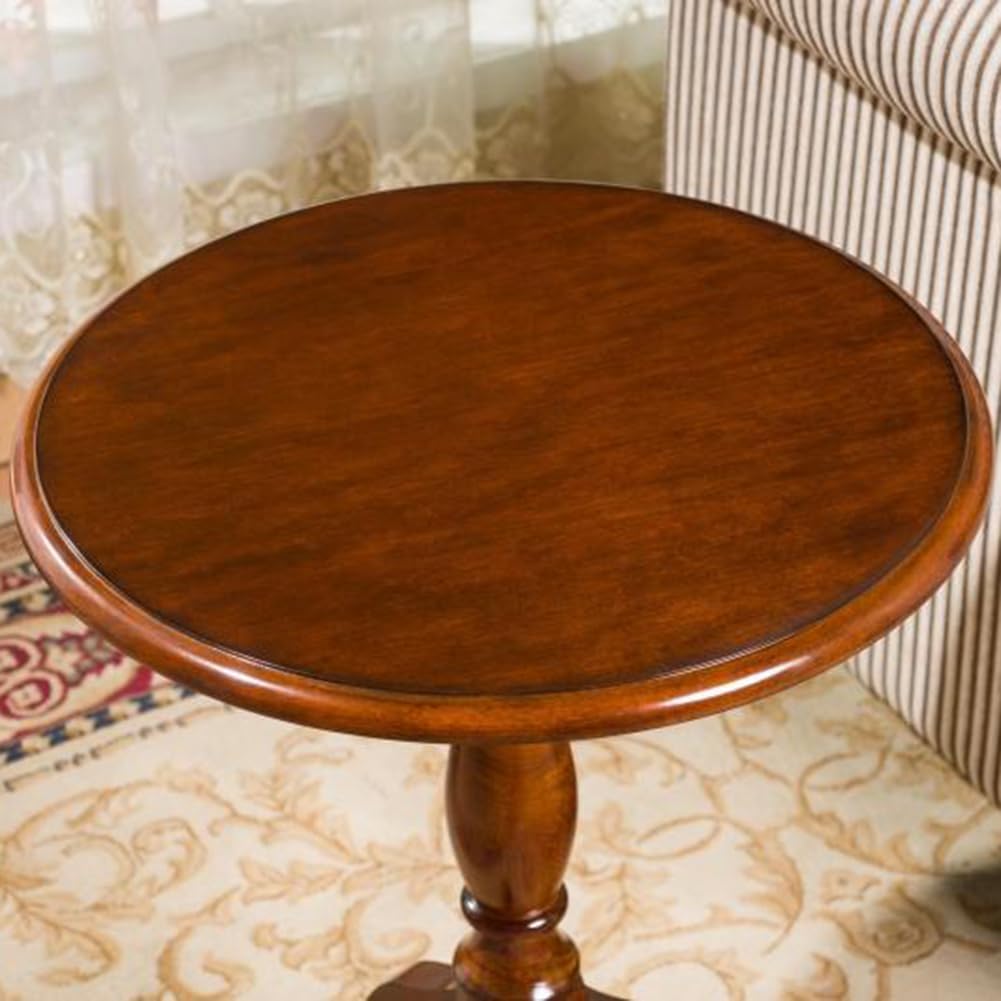Wooden Round Pub Pedestal Side Table, Side End Table, Computer Desk, Furniture for Home Dining Living Room Restaurant Bar (51x66cm)
